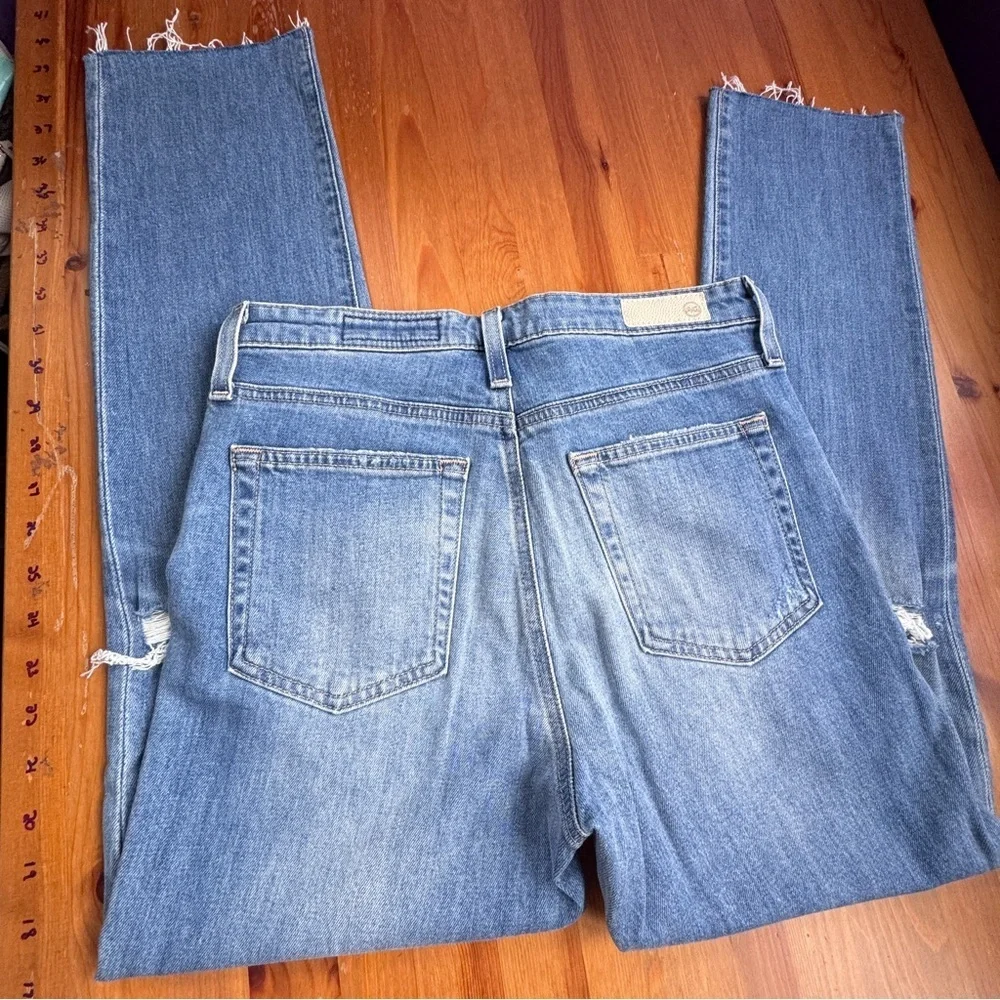 AG Adriano Goldschmied the Isabelle high rise straight cropped jeans size 27r - Picture 2 of 14